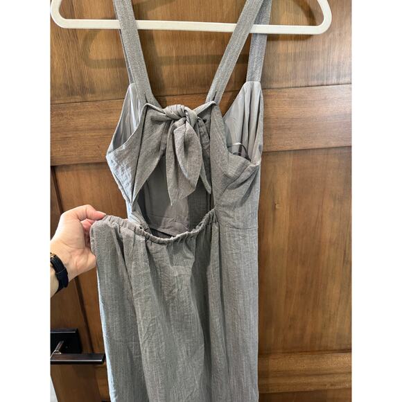 Hem & Thread Women's One-Piece Romper Tie-Back Gray Size Medium - Picture 3 of 6